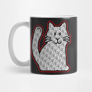 PEACE KITTY CAT STICKER | RED BURGUNDY Mug